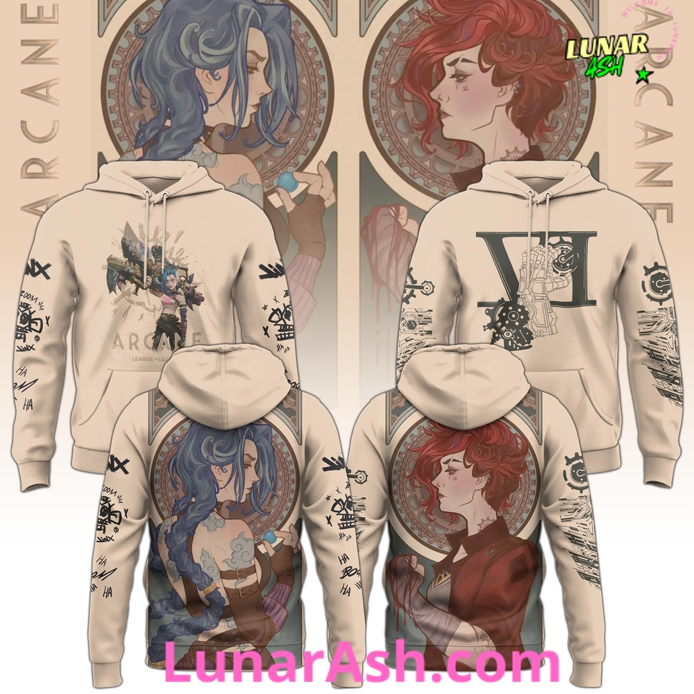 League of Legends Arcane Jinx & Vi Limited Edition Hoodie League of Legends Arcane Jinx & Vi Limited Edition Hoodie