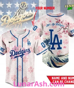 Los Angeles Dodgers Cherry Blossom Baseball Jersey