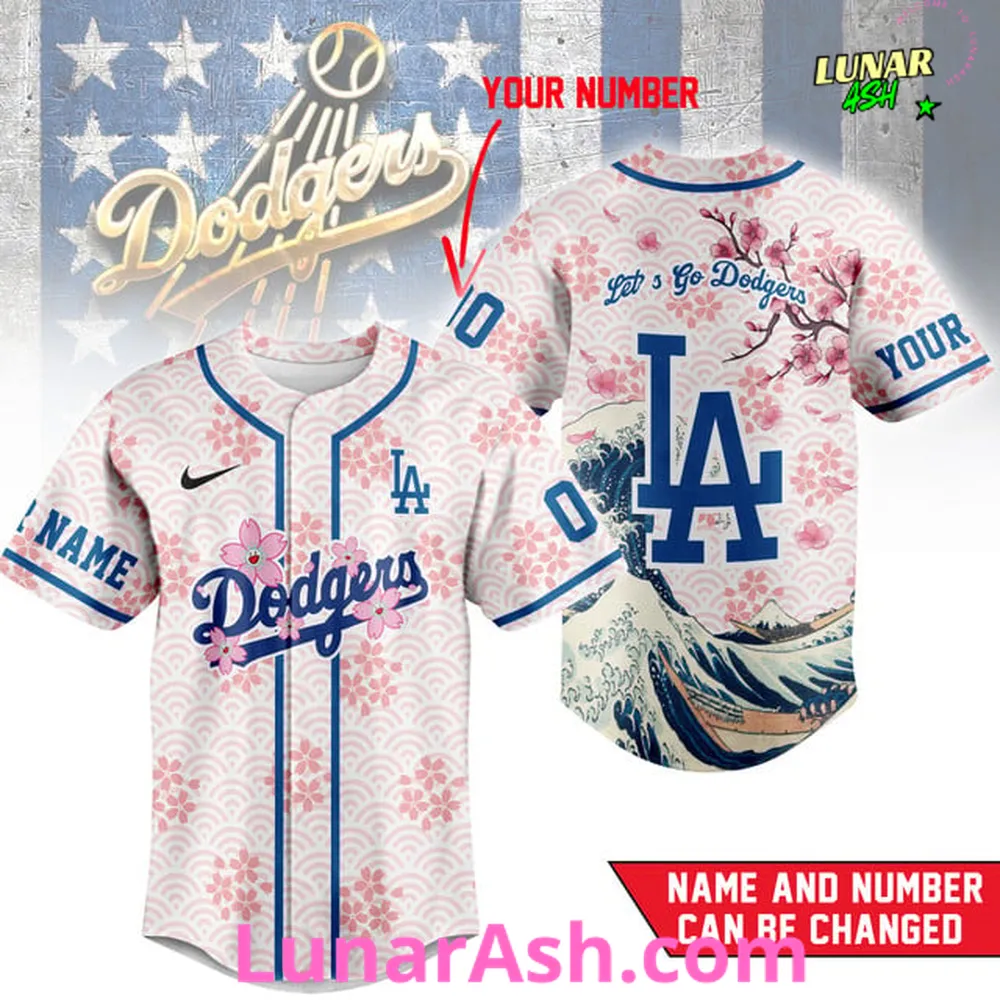 Los Angeles Dodgers Cherry Blossom Baseball Jersey Los Angeles Dodgers Cherry Blossom Baseball Jersey