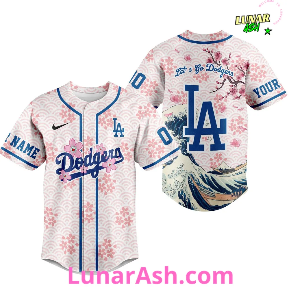 Los Angeles Dodgers Cherry Blossom Baseball Jersey Los Angeles Dodgers Cherry Blossom Baseball Jersey