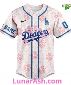 Los Angeles Dodgers Cherry Blossom Baseball Jersey 3