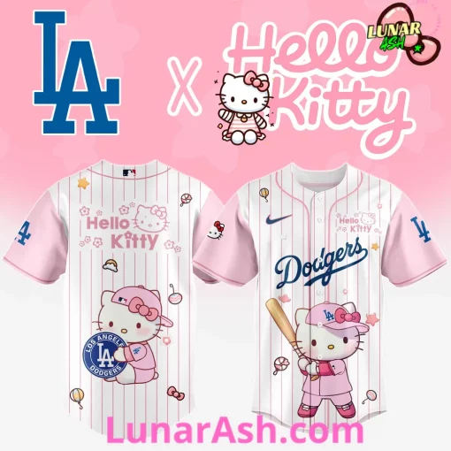 Los Angeles Dodgers Cute Hello Kitty Baseball Jersey