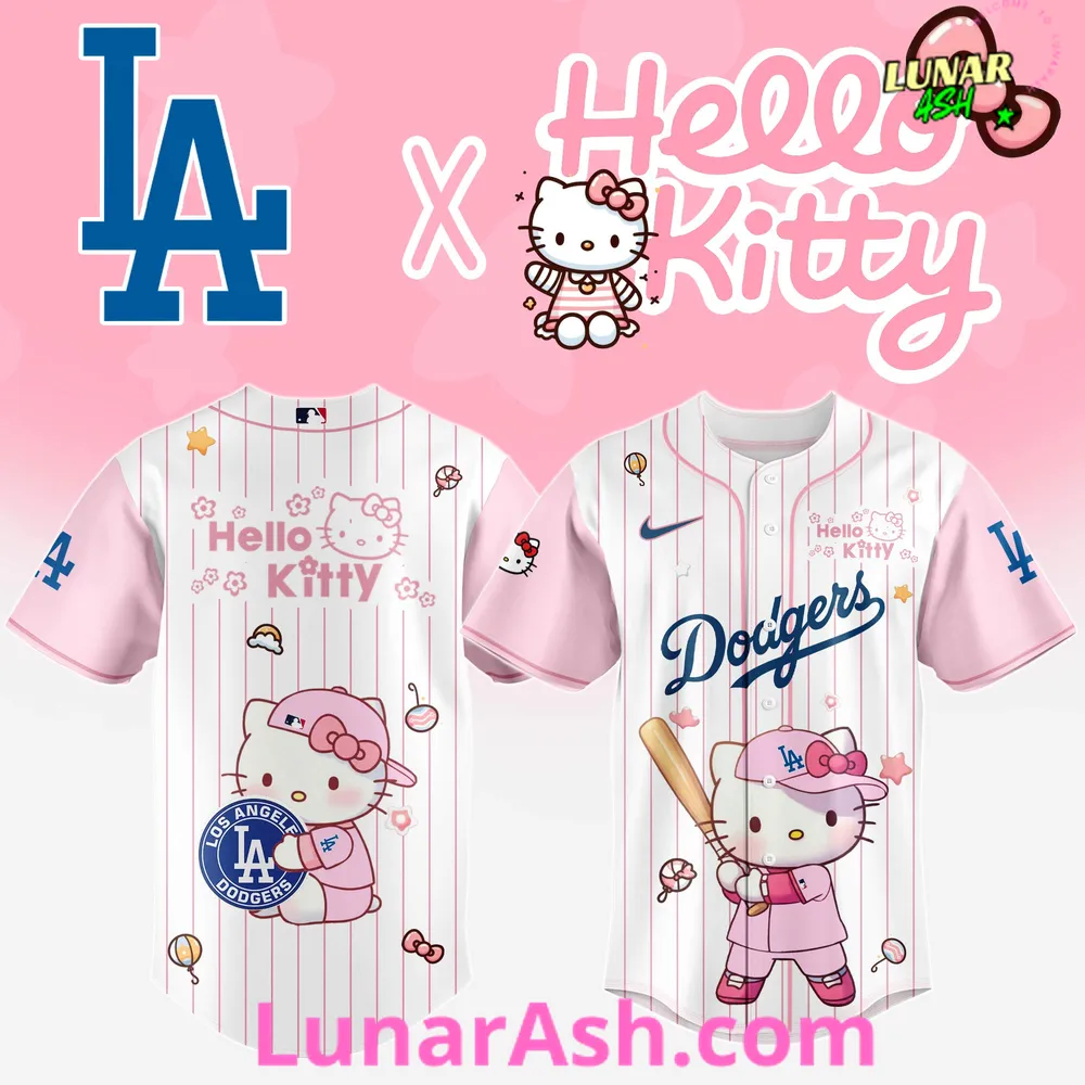 Los Angeles Dodgers Cute Hello Kitty Baseball Jersey Los Angeles Dodgers Cute Hello Kitty Baseball Jersey