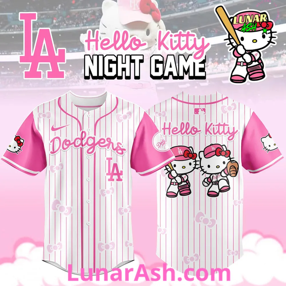 Los Angeles Dodgers MLB x Hello Kitty Night Game 2025 Baseball Jersey Los Angeles Dodgers MLB x Hello Kitty Night Game 2025 Baseball Jersey