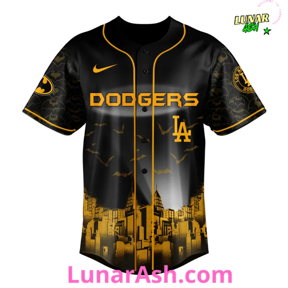 Los Angeles Dodgers x DC Batman Night Special Baseball Jersey Los Angeles Dodgers x DC Batman Night Special Baseball Jersey