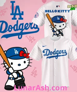 Los Angeles Dodgers x Hello Kitty Striped Baseball Jersey
