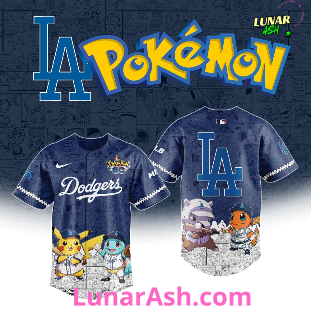 Los Angeles Dodgers x Pokémon GO Special Baseball Jersey Los Angeles Dodgers x Pokémon GO Special Baseball Jersey