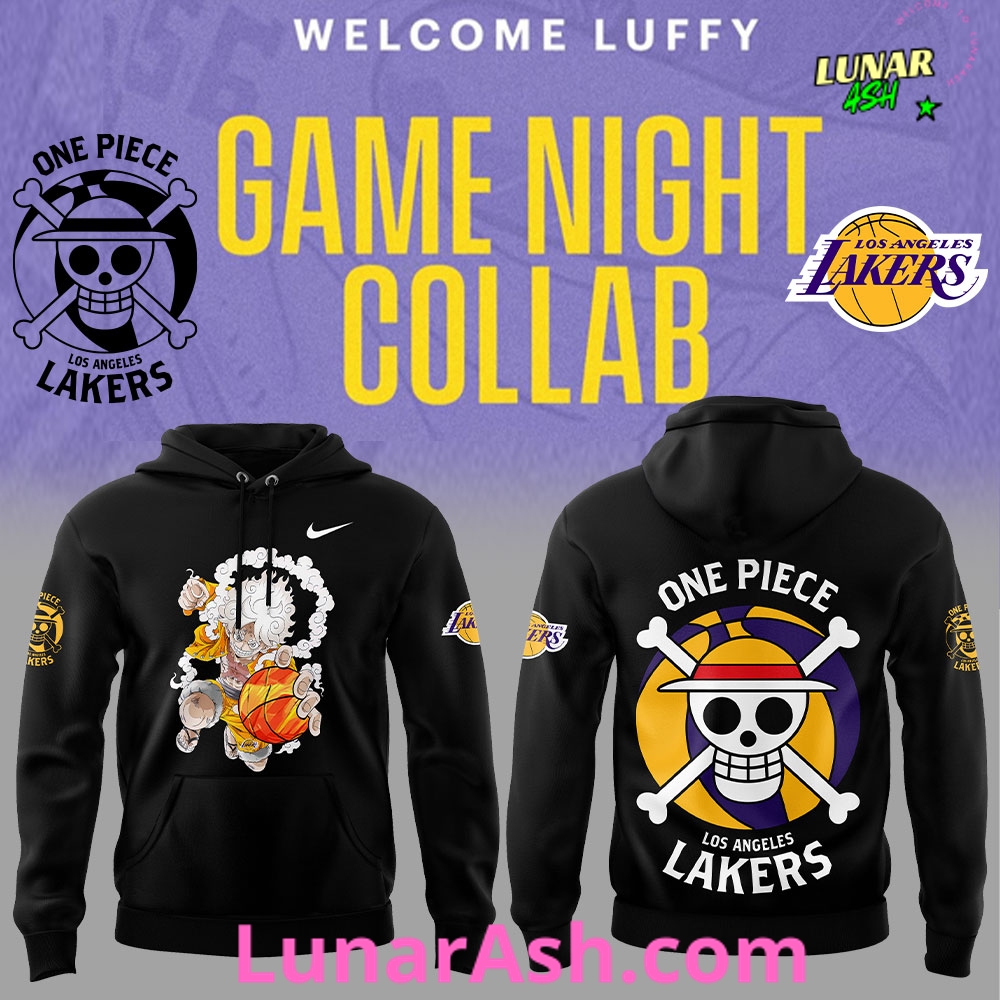 Los Angeles Lakers x One Piece Gear 5 Black Special Hoodie Los Angeles Lakers x One Piece Gear 5 Black Special Hoodie