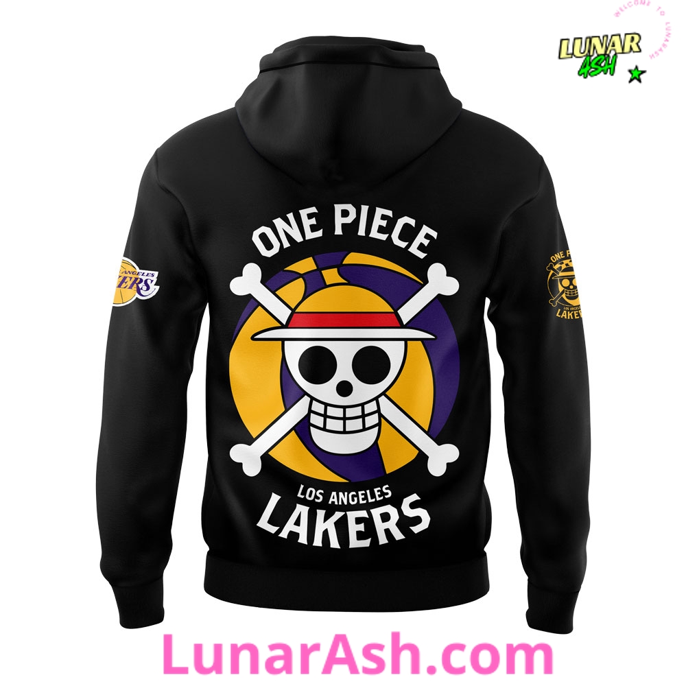 Los Angeles Lakers x One Piece Gear 5 Black Special Hoodie Los Angeles Lakers x One Piece Gear 5 Black Special Hoodie