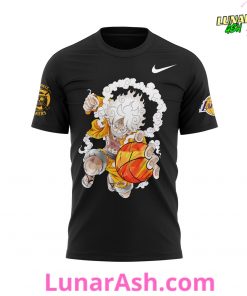 Los Angeles Lakers x One Piece Gear 5 Black Special T-Shirt