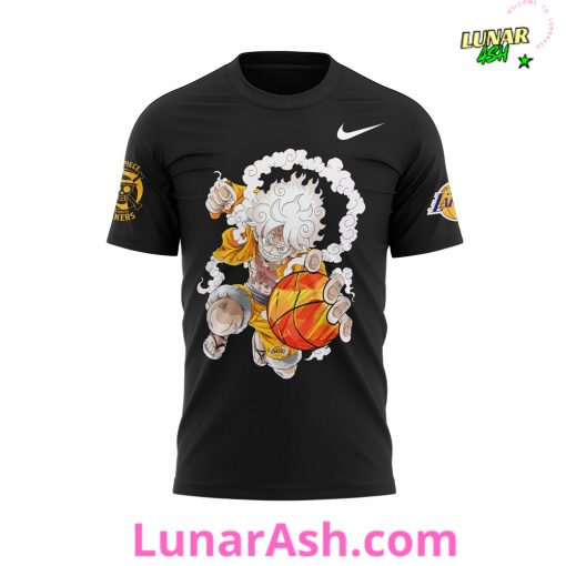 Los Angeles Lakers x One Piece Gear 5 Black Special T-Shirt