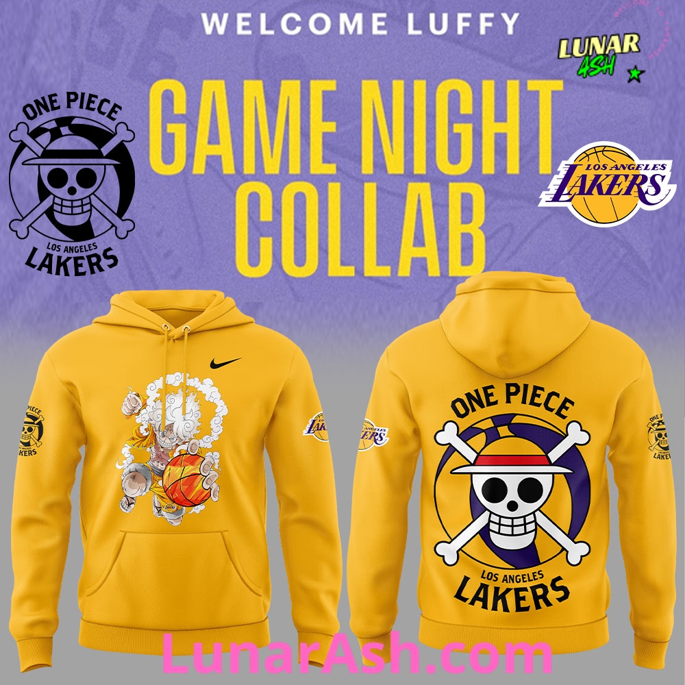 Los Angeles Lakers x One Piece Gear 5 Yellow Special Hoodie Los Angeles Lakers x One Piece Gear 5 Yellow Special Hoodie