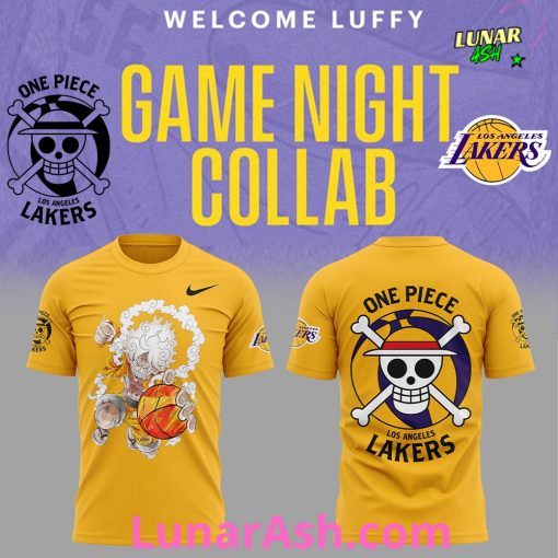 Los Angeles Lakers x One Piece Gear 5 Yellow Special T-Shirt