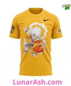 Los Angeles Lakers x One Piece Gear 5 Yellow Special T-Shirt