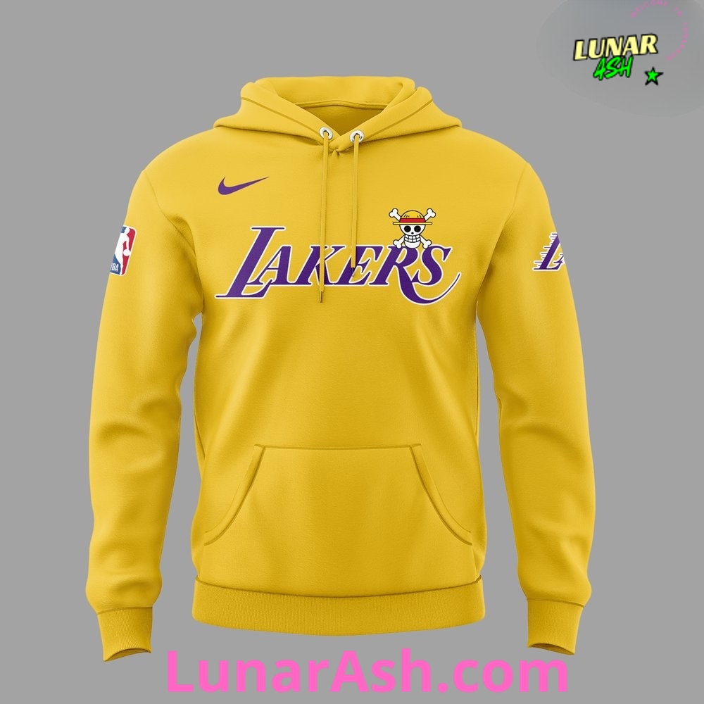 Los Angeles Lakers x One Piece Special Edition Yellow Hoodie Los Angeles Lakers x One Piece Special Edition Yellow Hoodie