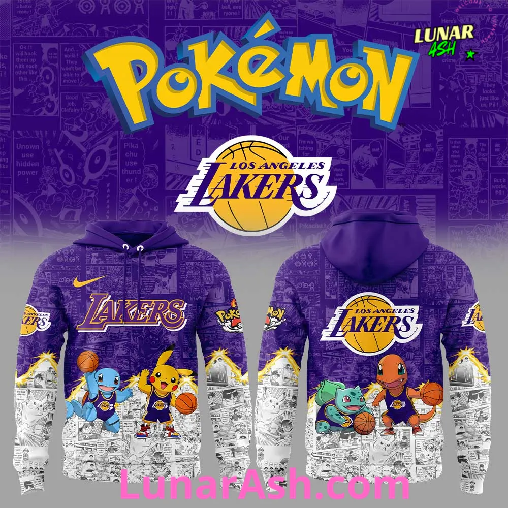 Los Angeles Lakers x Pokémon Special Purple Hoodie Los Angeles Lakers x Pokémon Special Purple Hoodie