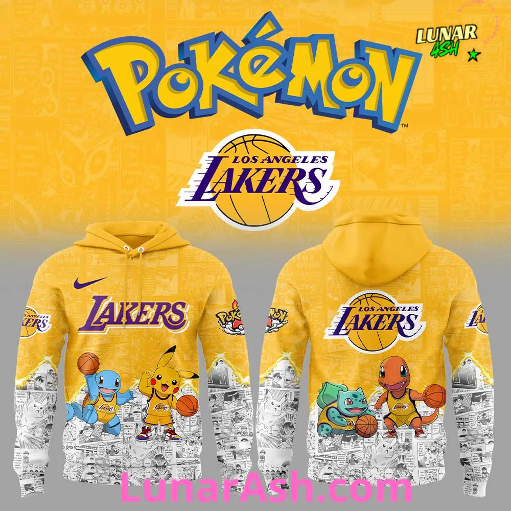 Los Angeles Lakers x Pokémon Special Yellow Hoodie Los Angeles Lakers x Pokémon Special Yellow Hoodie
