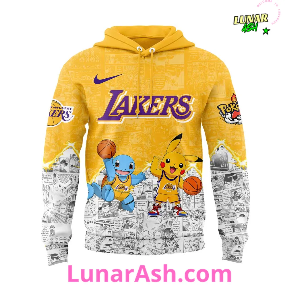 Los Angeles Lakers x Pokémon Special Yellow Hoodie Los Angeles Lakers x Pokémon Special Yellow Hoodie