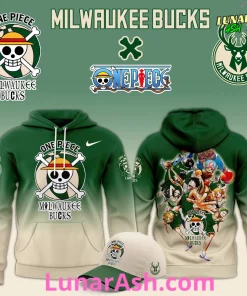 Milwaukee Bucks x Luffy One Piece the Straw Hat Pirates Hoodie