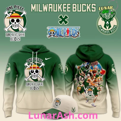Milwaukee Bucks x Luffy One Piece the Straw Hat Pirates Hoodie