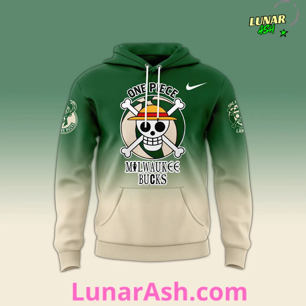 Milwaukee Bucks x Luffy One Piece the Straw Hat Pirates Hoodie Milwaukee Bucks x Luffy One Piece the Straw Hat Pirates Hoodie