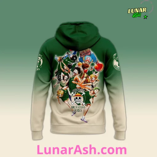 Milwaukee Bucks x Luffy One Piece the Straw Hat Pirates Hoodie