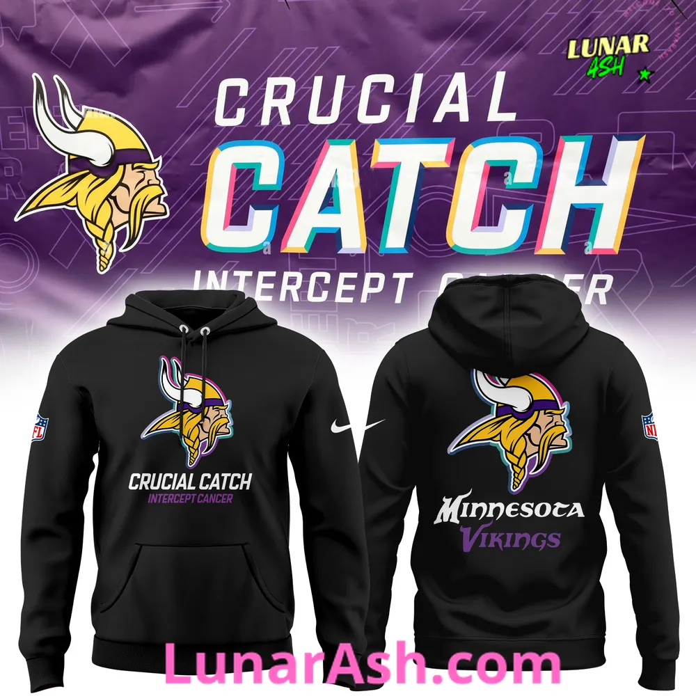 Minnesota Vikings Crucial Catch Intercept Cancer 2024 Hoodie Minnesota Vikings Crucial Catch Intercept Cancer 2024 Hoodie