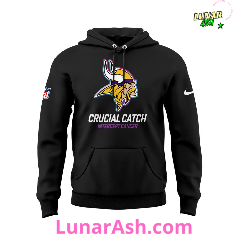 Minnesota Vikings Crucial Catch Intercept Cancer 2024 Hoodie Minnesota Vikings Crucial Catch Intercept Cancer 2024 Hoodie