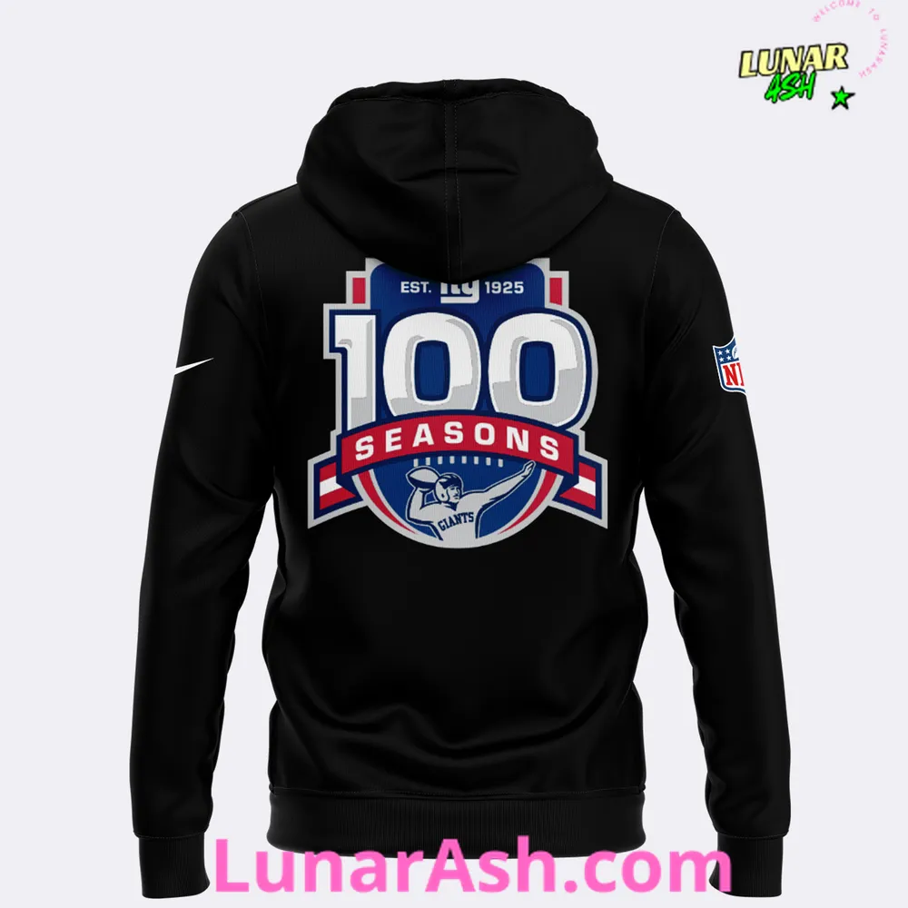 New York Giants Crucial Catch 100 Seasons Hoodie New York Giants Crucial Catch 100 Seasons Hoodie