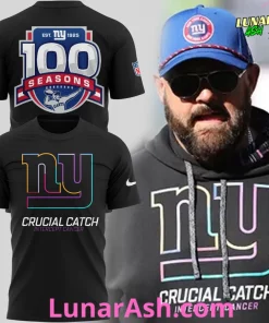 New York Giants Crucial Catch 100 Seasons T-Shirt