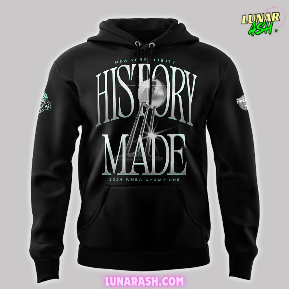 New York Liberty History Made WNBA Champion 2024 Black Hoodie New York Liberty History Made WNBA Champion 2024 Black Hoodie