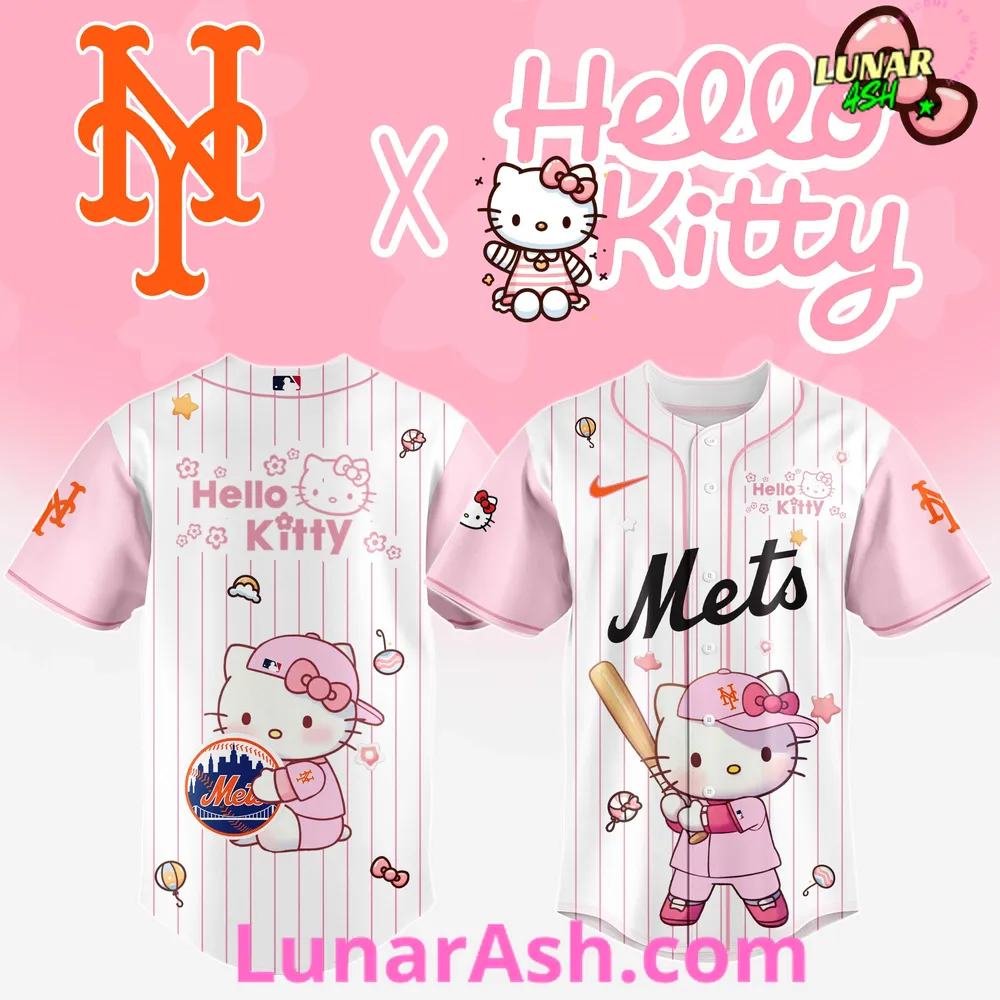 New York Mets Cute Hello Kitty Baseball Jersey New York Mets Cute Hello Kitty Baseball Jersey