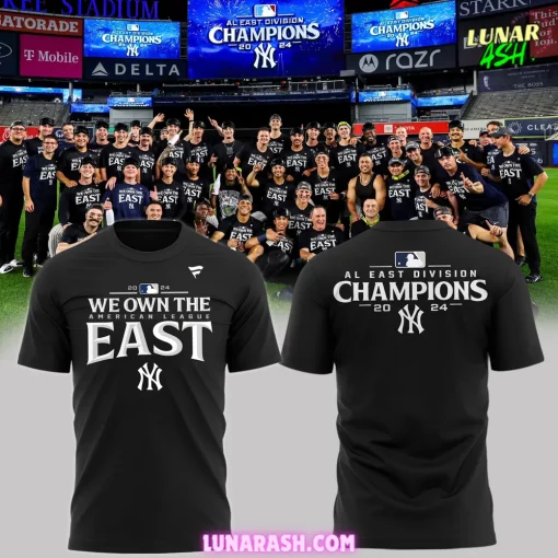 New York Yankees AL East Division Champions 2024 Black T-Shirt