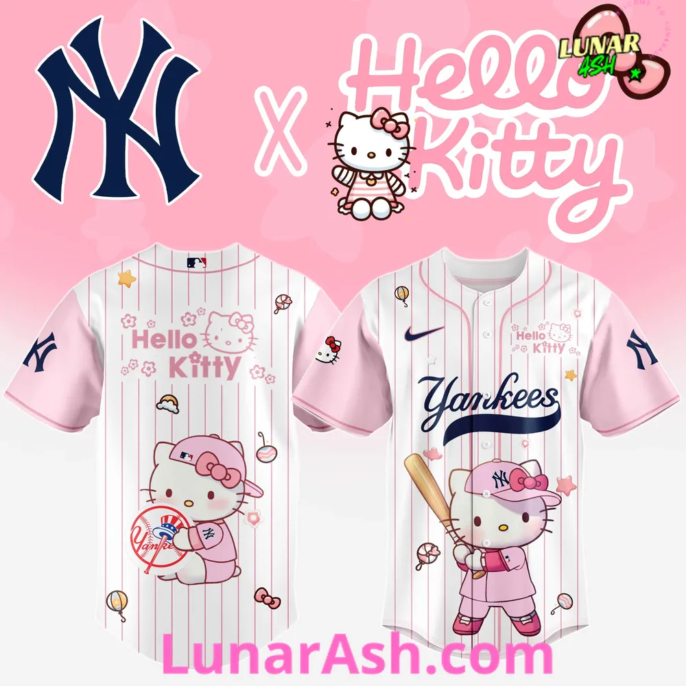 New York Yankees Cute Hello Kitty Baseball Jersey New York Yankees Cute Hello Kitty Baseball Jersey