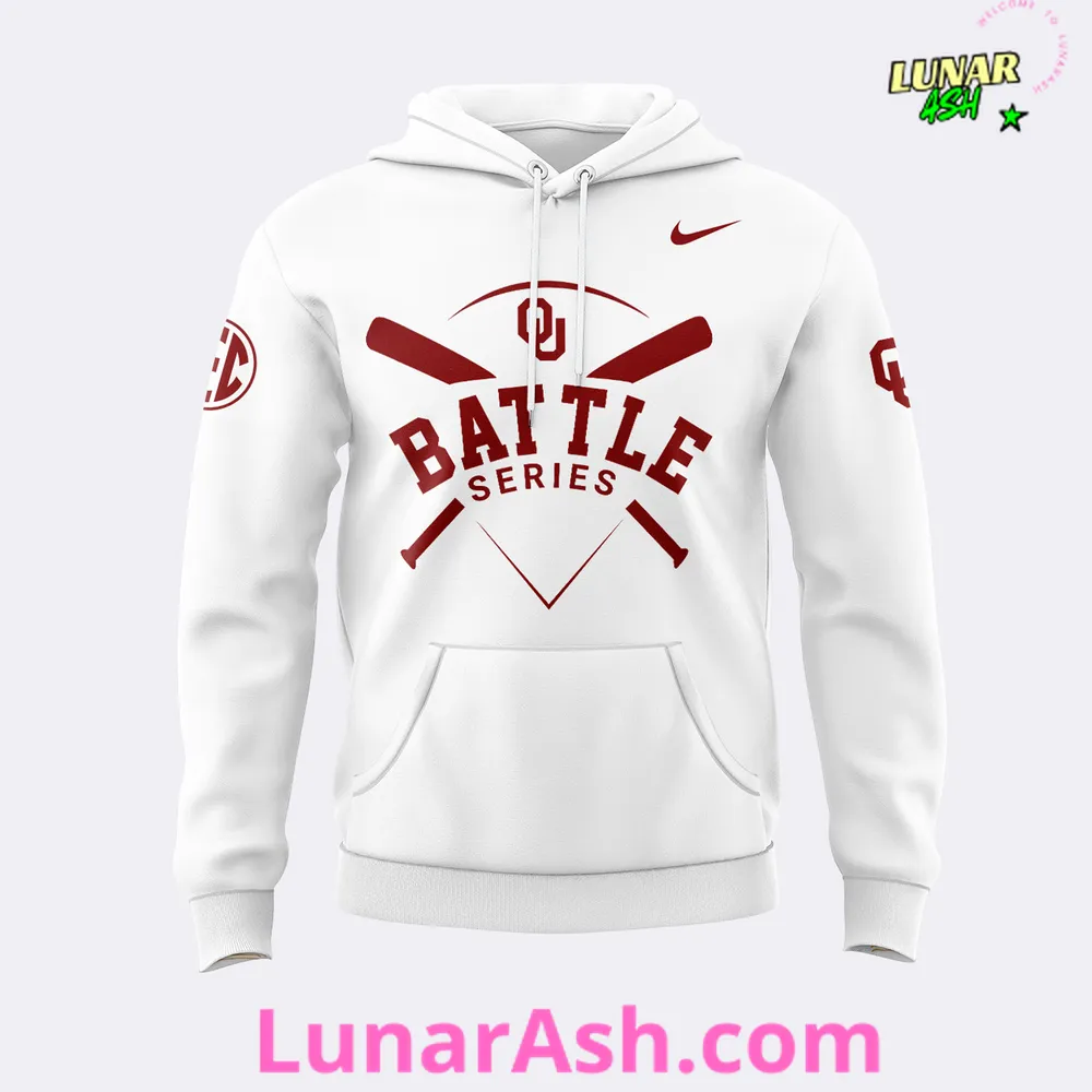 Oklahoma Football Battle Series 2024 White Hoodie Oklahoma Football Battle Series 2024 White Hoodie