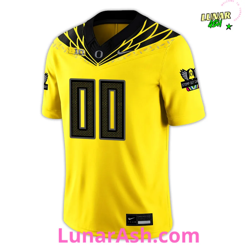 Oregon Ducks x Stomp Out Cancer 2024 Custom Football Jersey Oregon Ducks x Stomp Out Cancer 2024 Custom Football Jersey