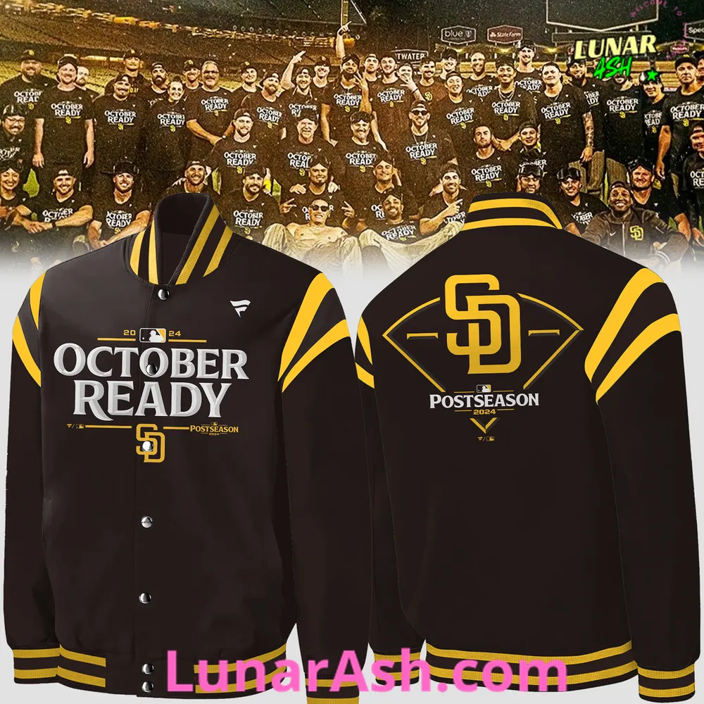 San Diego Padres October Ready 2024 Baseball Jacket San Diego Padres October Ready 2024 Baseball Jacket