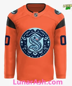 Seattle Kraken Tribal Orange 2025 Limited Edition Hockey Jersey 2