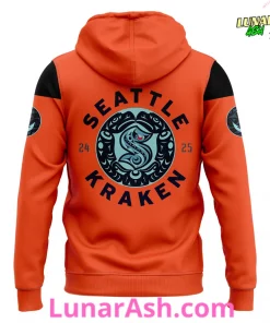 Seattle Kraken Tribal Orange 2025 Limited Edition Hoodie 3