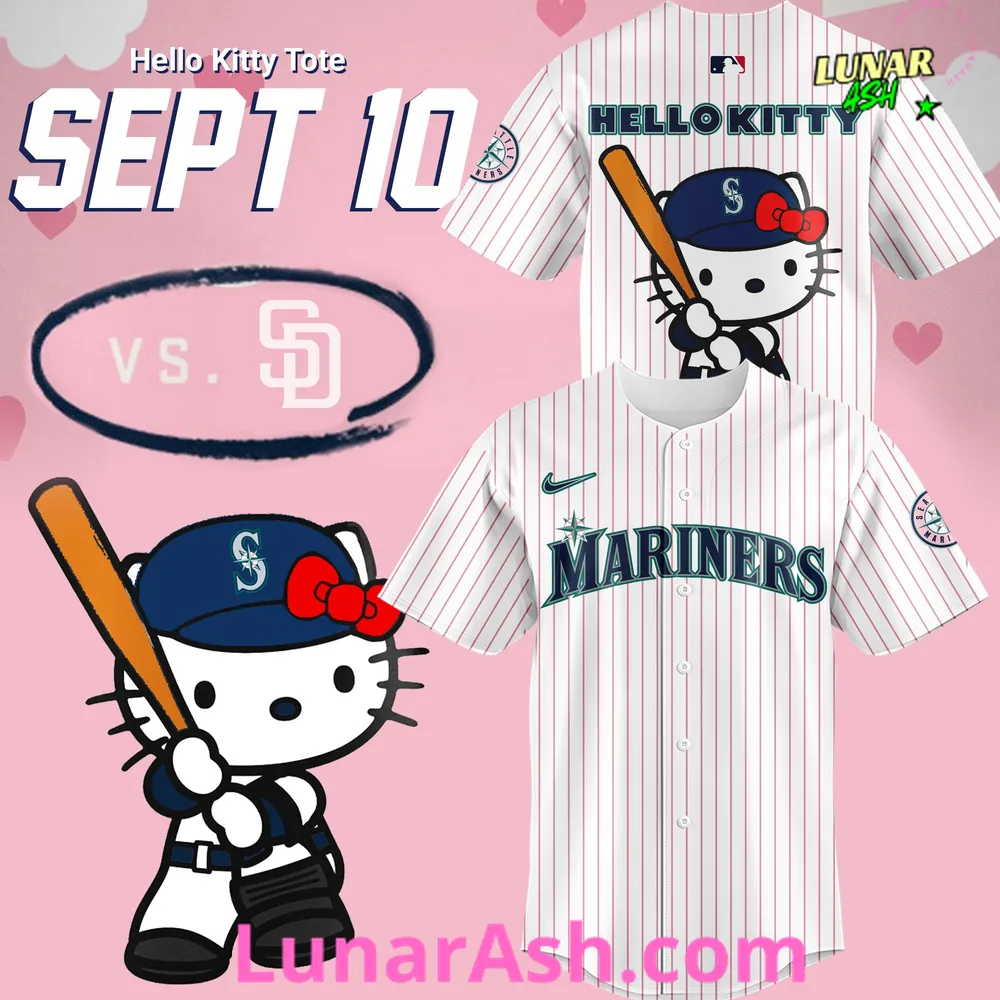 Seattle Mariners x Hello Kitty Special Baseball Jersey Seattle Mariners x Hello Kitty Special Baseball Jersey