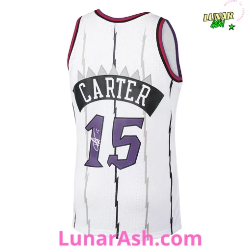 Toronto Raptors Vince Carter Signature White Basketball Jersey