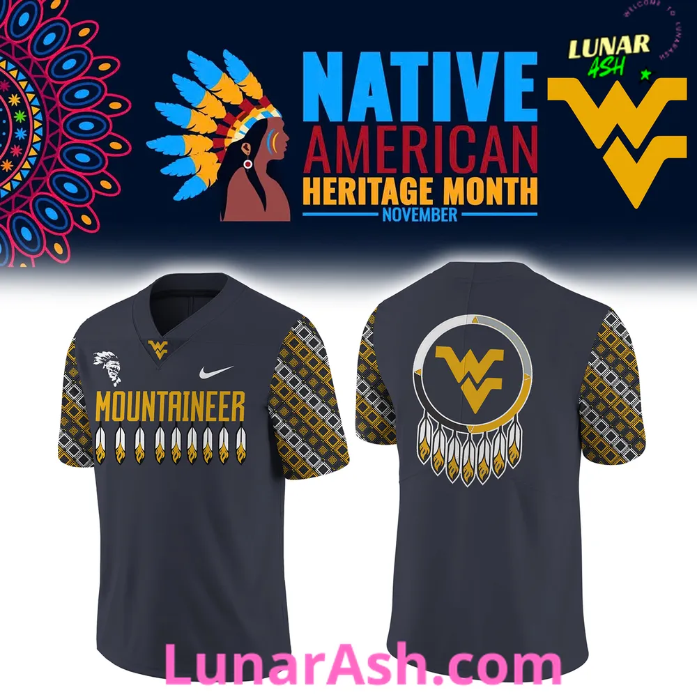 West Virginia Mountaineers Native American Heritage Month 2025 Football Jersey West Virginia Mountaineers Native American Heritage Month 2025 Football Jersey