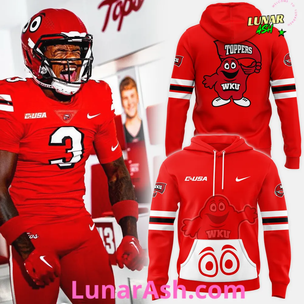 Western Kentucky Hilltoppers Football 2024 Red Hoodie Western Kentucky Hilltoppers Football 2024 Red Hoodie