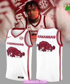 Arkansas Razorbacks Basketball New Version 2024 White Basketball Jersey