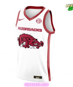 Arkansas Razorbacks Basketball New Version 2024 White Basketball Jersey