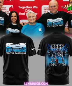 Carolina Panthers Keep Pounding 2024 Black T-Shirt