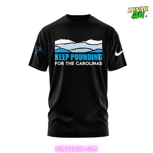 Carolina Panthers Keep Pounding 2024 Black T-Shirt