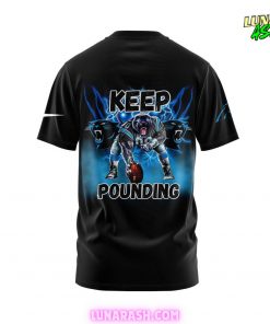 Carolina Panthers Keep Pounding 2024 Black T Shirt 3