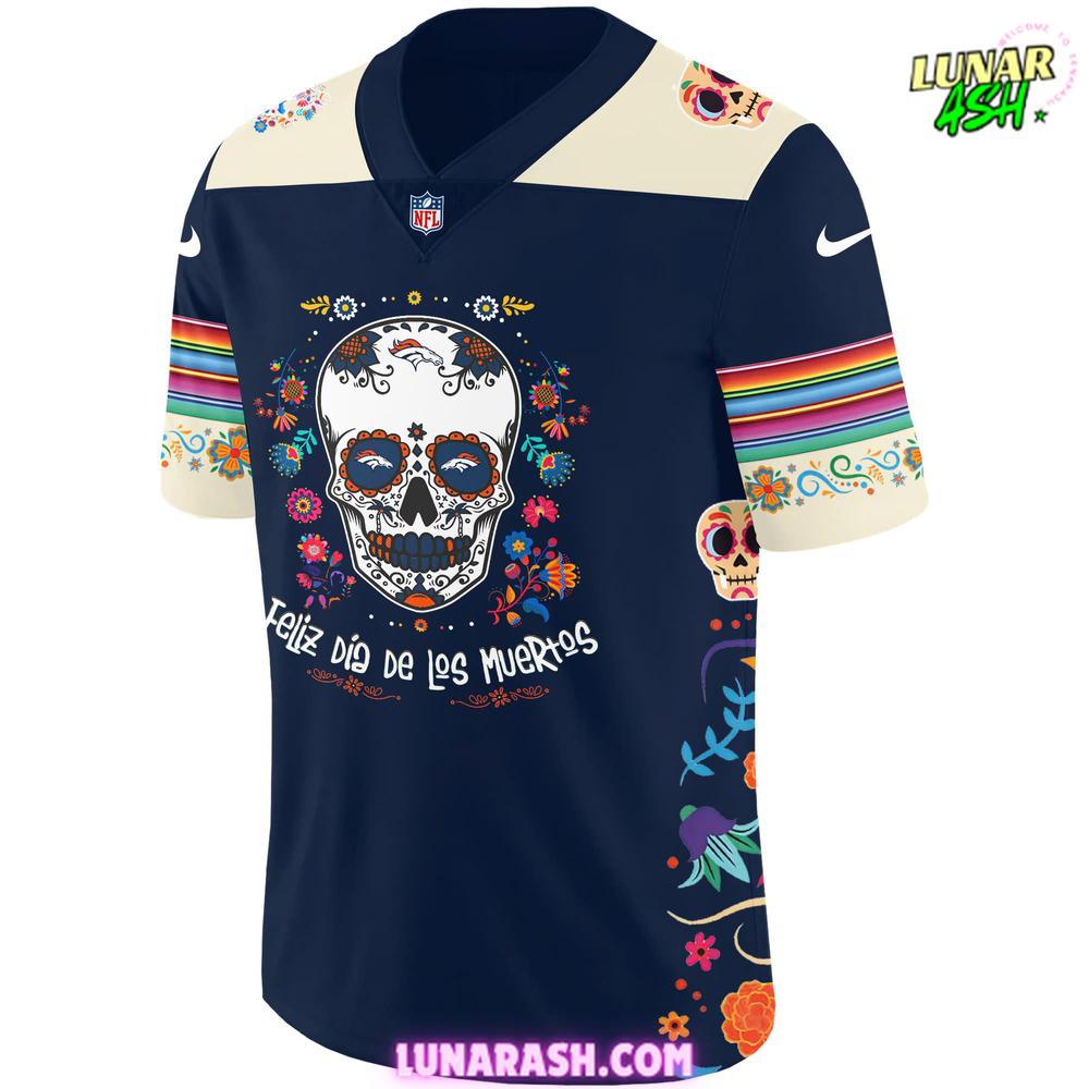Denver Broncos MLB Dia De Los Muertos Football Jersey Denver Broncos MLB Dia De Los Muertos Football Jersey