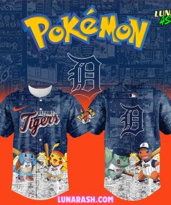 Detroit Tigers x Pokémon Night Special Baseball Jersey